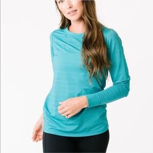 Zyia Active NWT Teal Chill Long Sleeve Perforated Top Plus Size XXL Women's